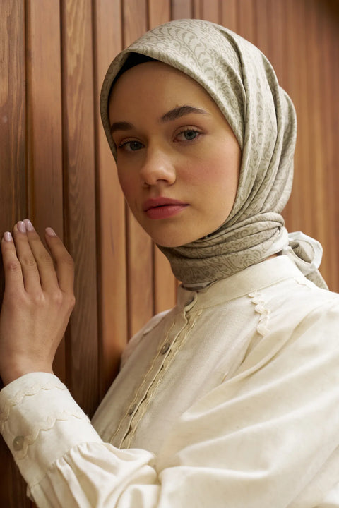 Paisley Desenli Yeşil Eşarp - MK04