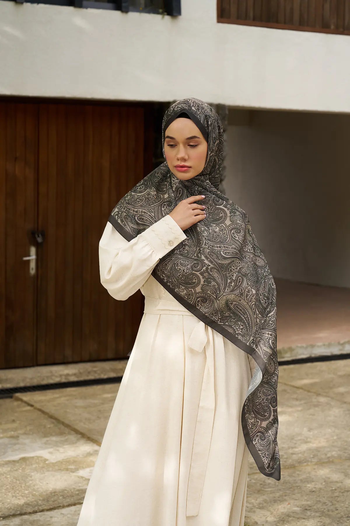 Paisley Desenli Yeşil Şal - MK06