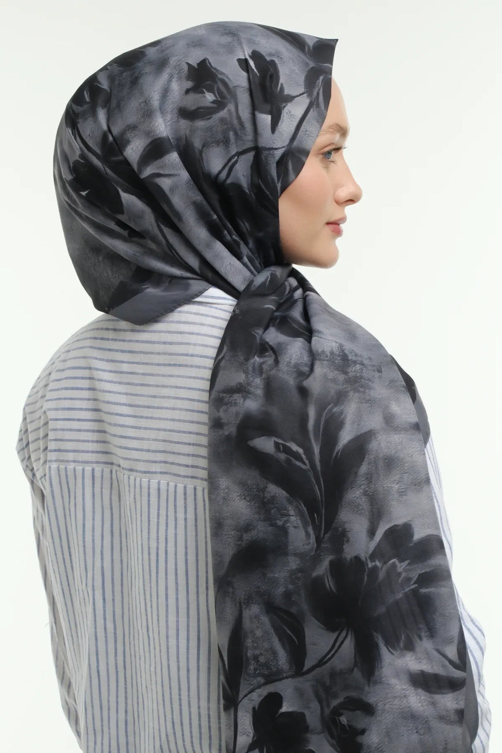 Peony Desen Şal - Gri