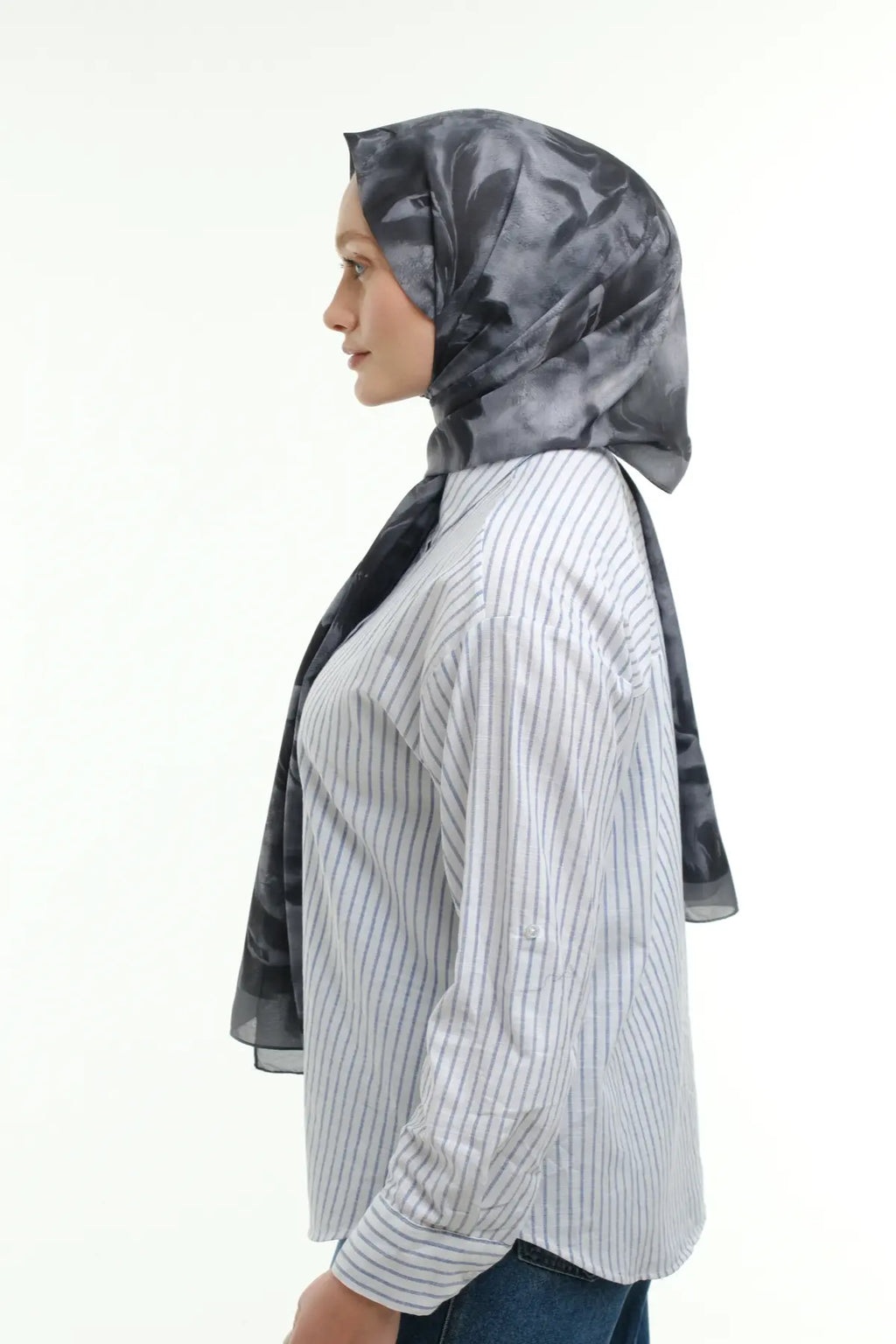 Peony Desen Şal - Gri