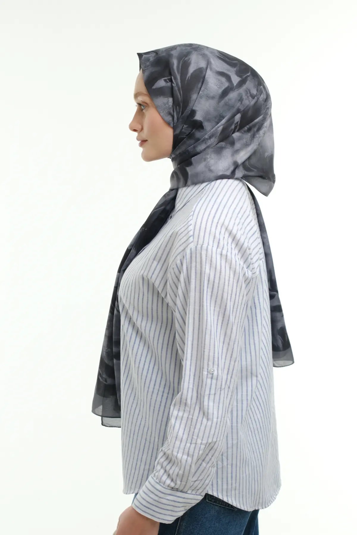 Peony Desen Şal - Gri