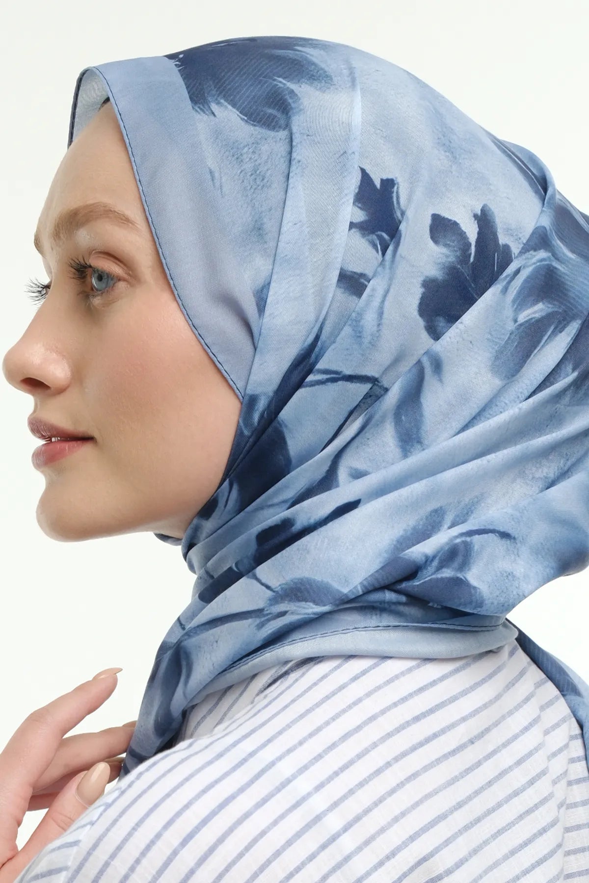 Peony Desen Şal - Mavi