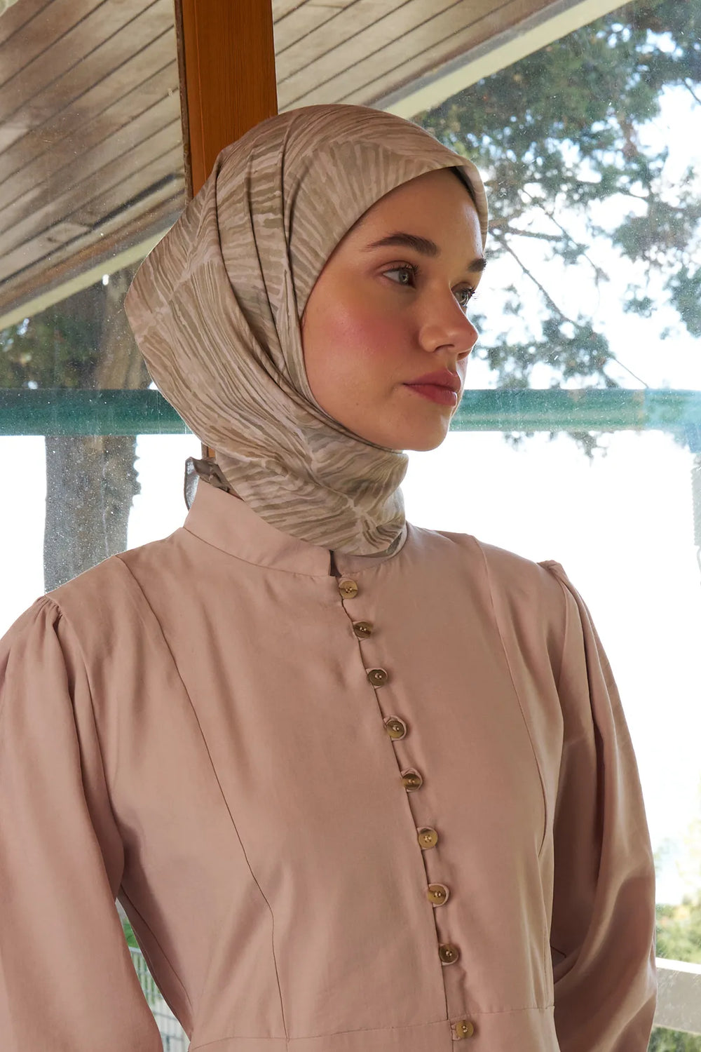 Prizma Desenli Yeşil Eşarp - S05