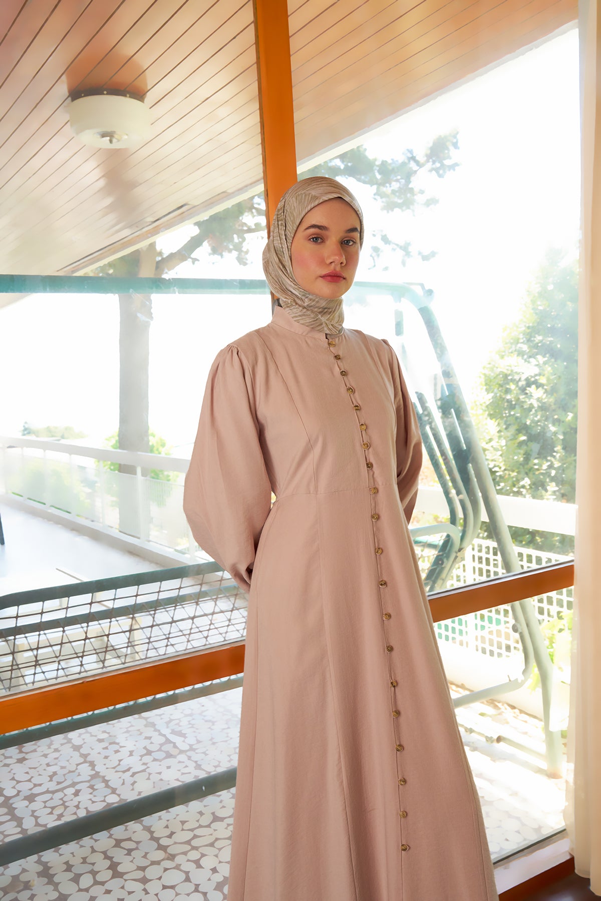 Prizma Desenli Yeşil Eşarp - S05