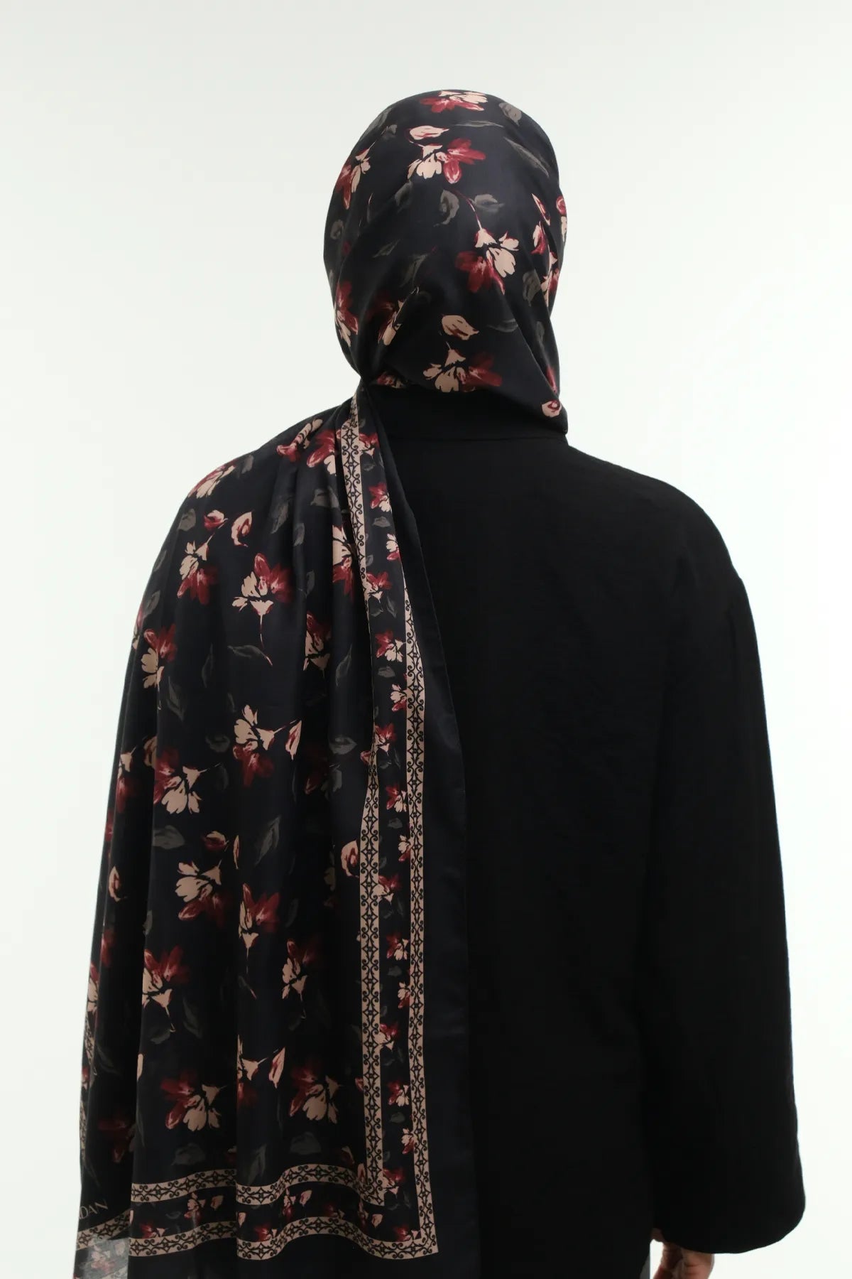 Rosel Desen Şal - Siyah