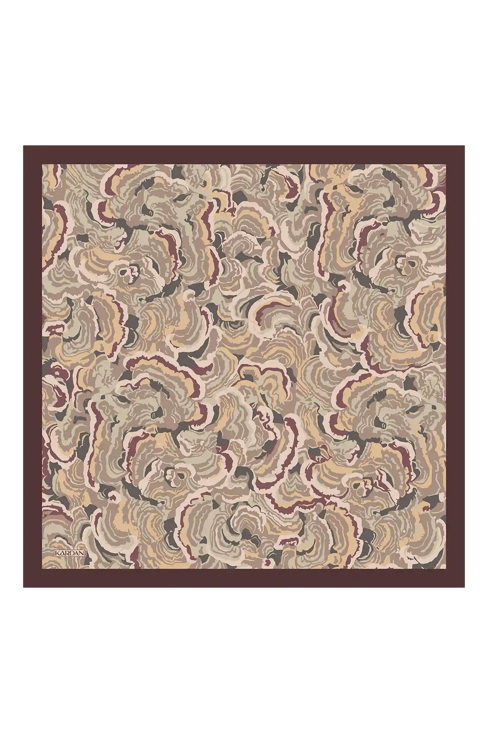 Sedef Desenli Bordo Eşarp - S06
