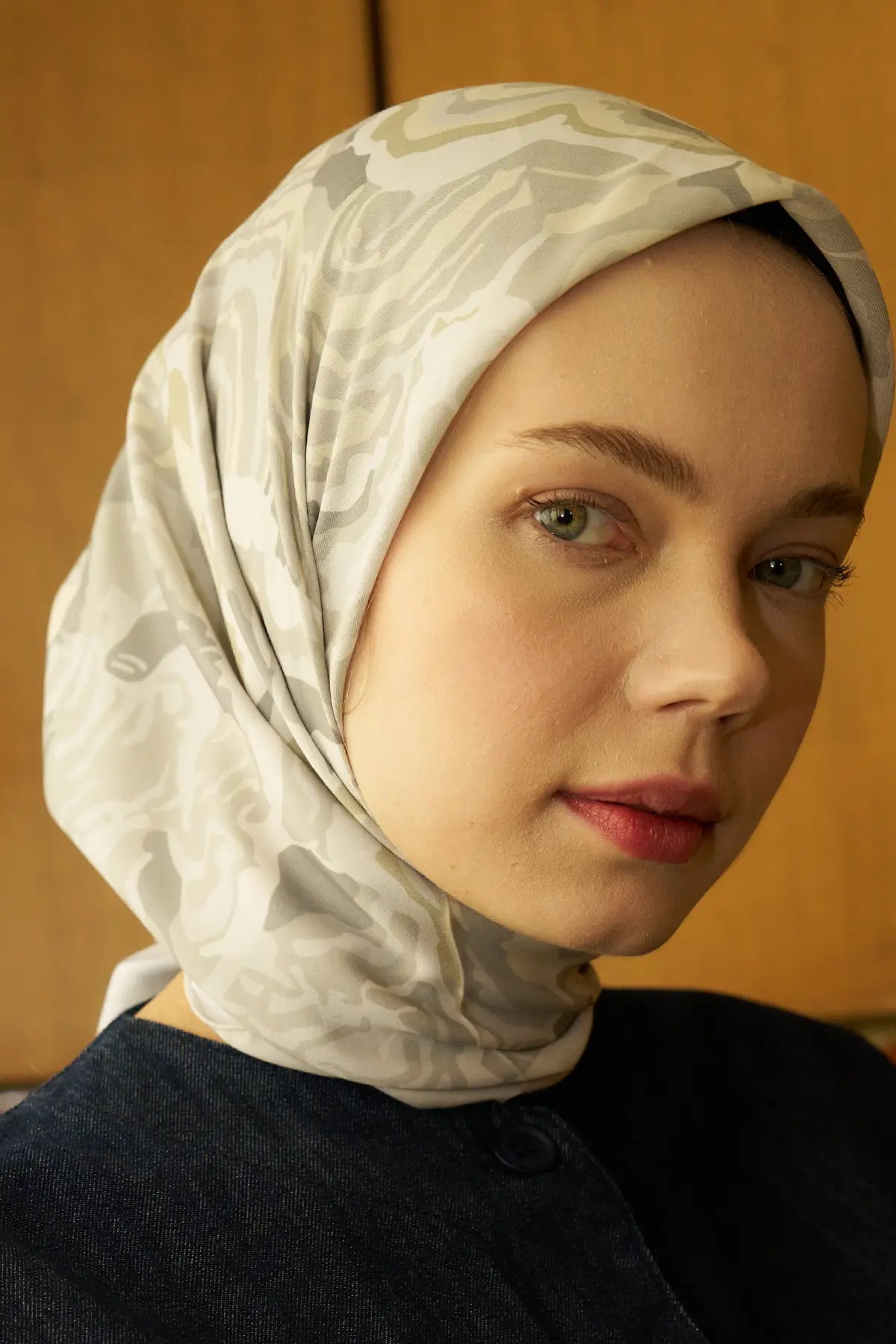 Sedef Desenli Soft Yeşil Eşarp - S14