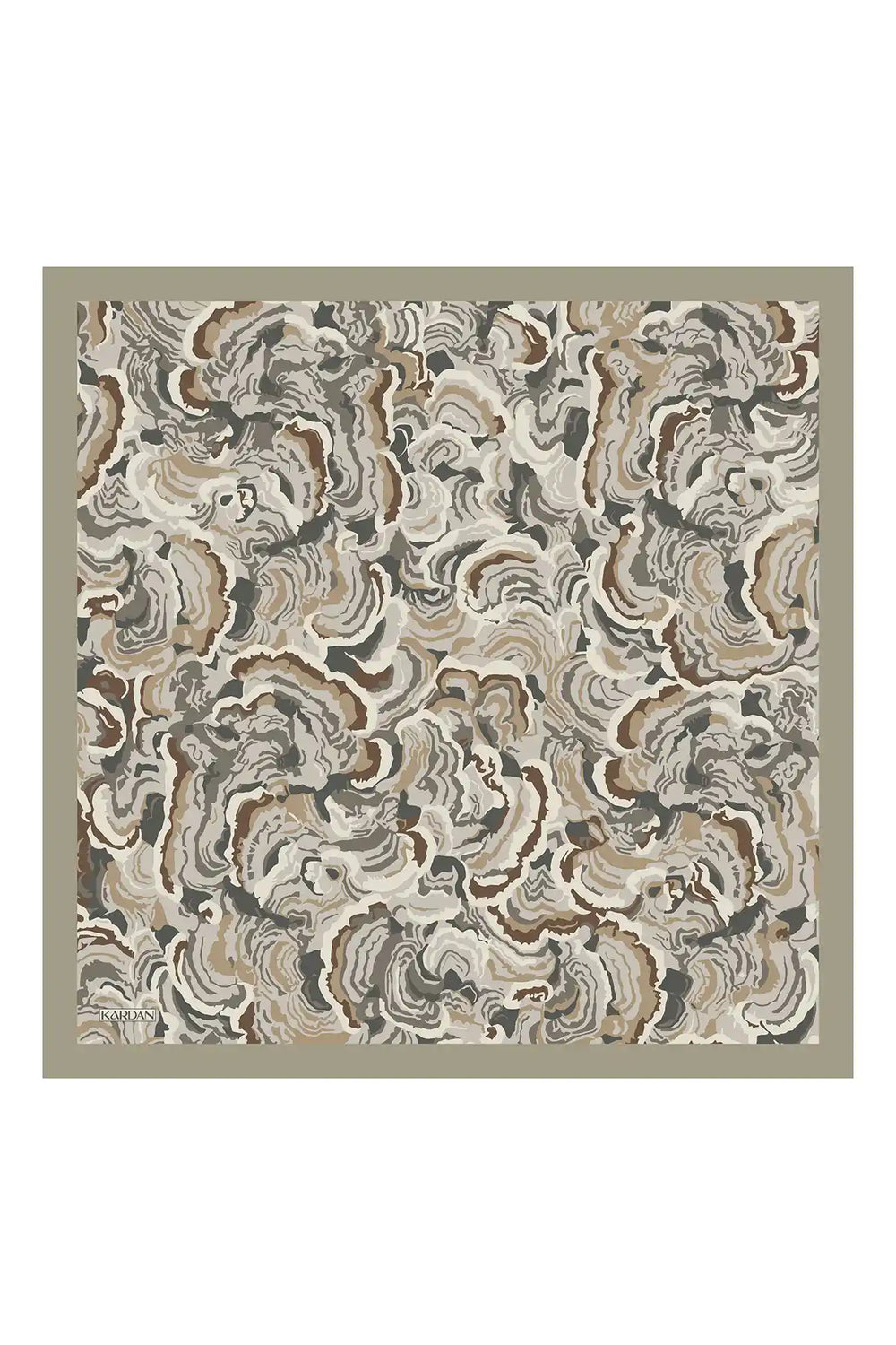 Sedef Desenli Taş Beji Eşarp - S08