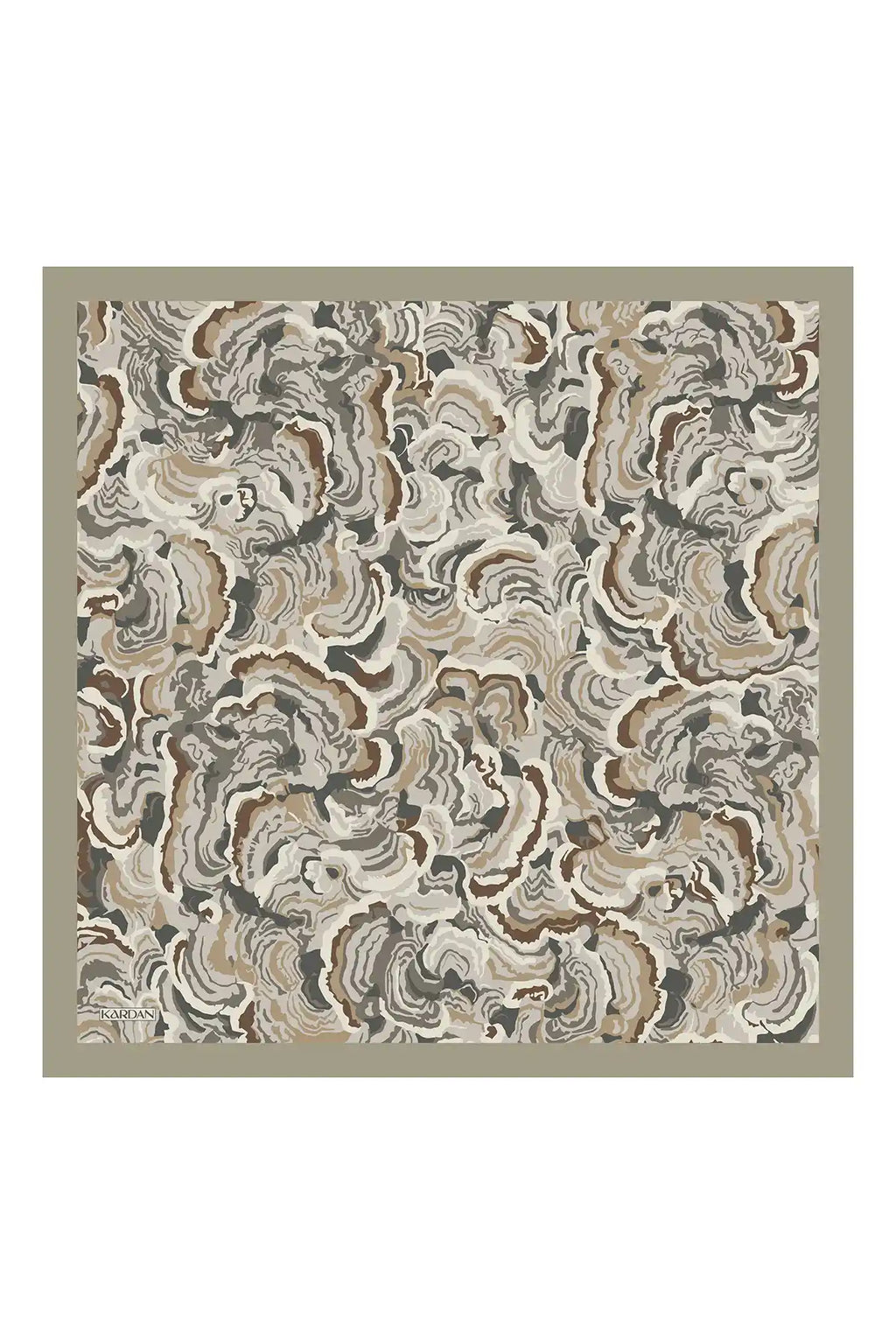 Sedef Desenli Taş Beji Eşarp - S15