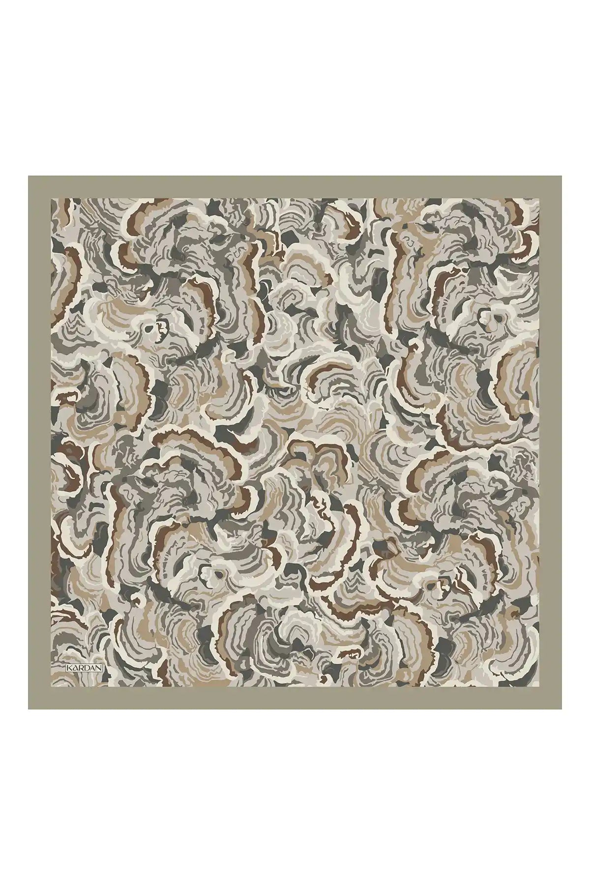 Sedef Desenli Taş Beji Eşarp - S15