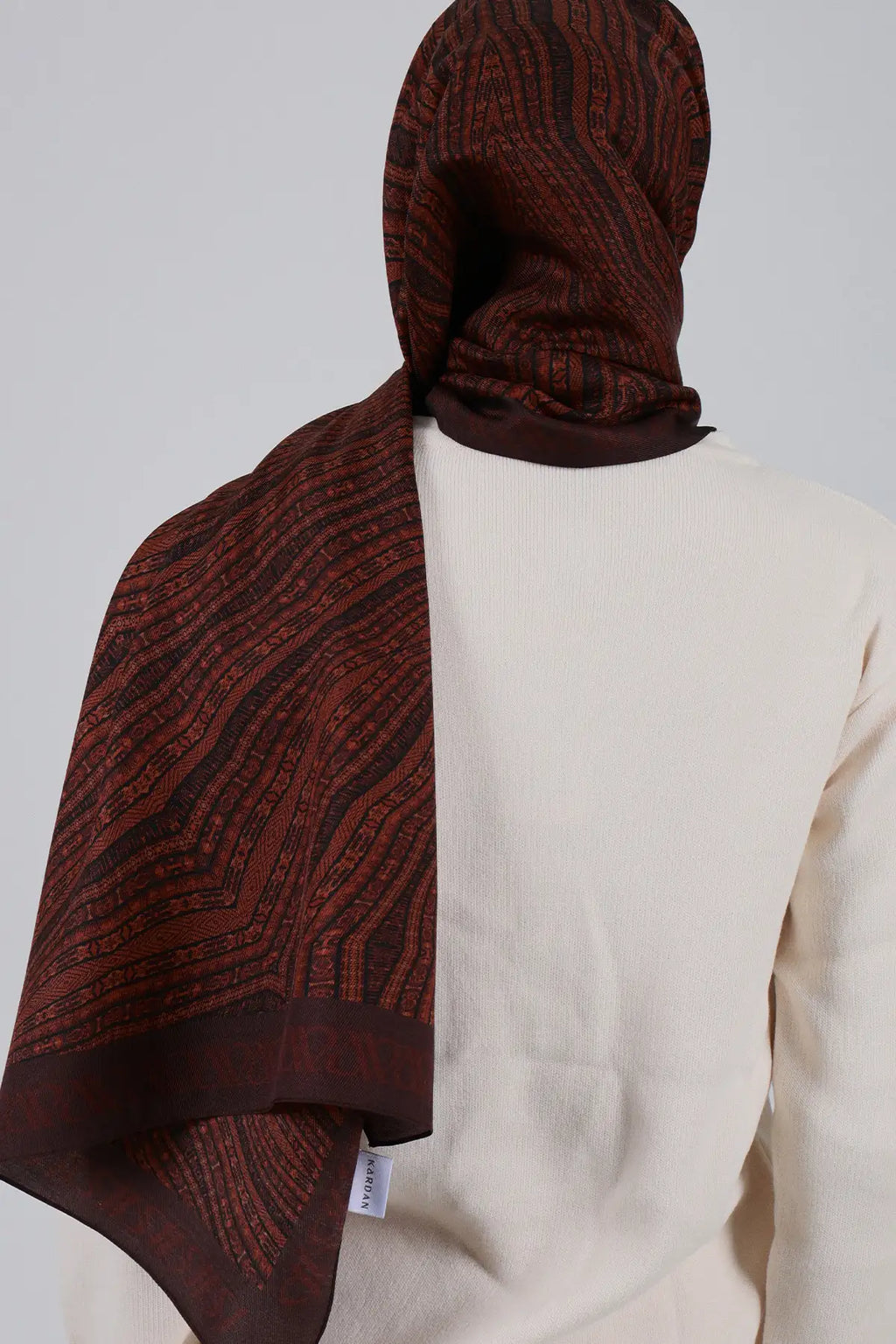 Siyera Desen İpek Şal - Maun