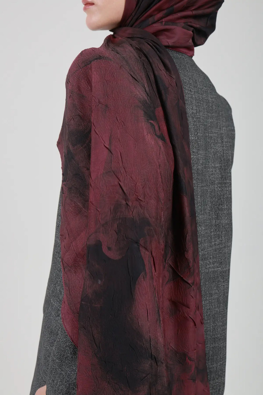 Soyut Desenli Mürdüm Şal - M21