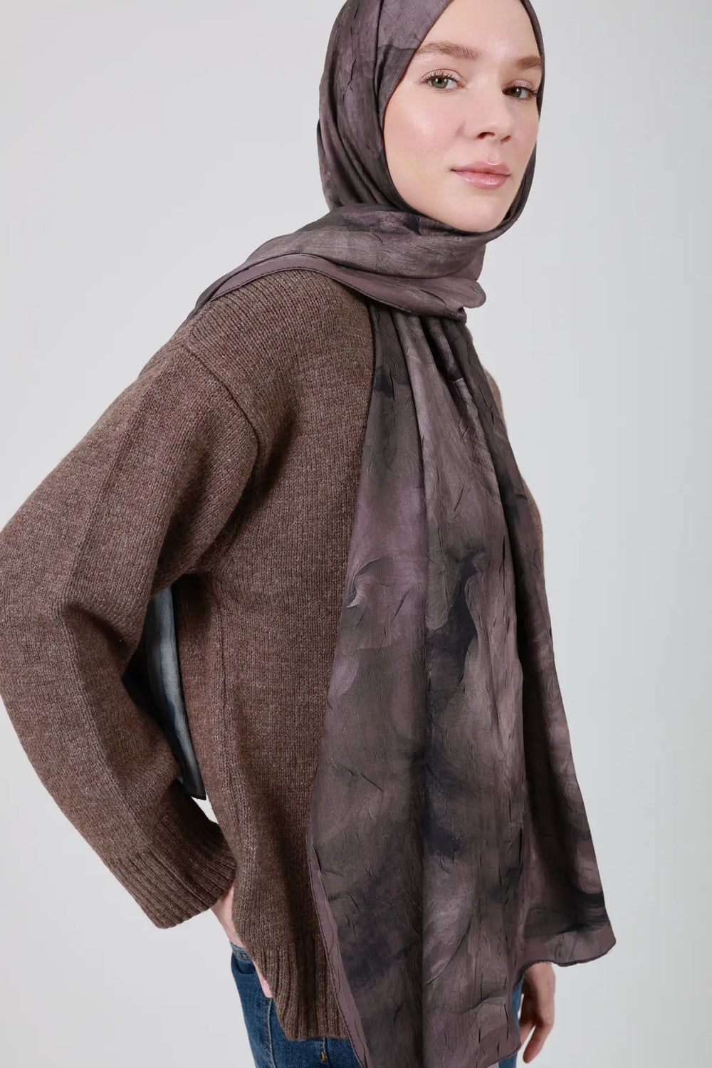 Soyut Desenli Taflan Şal - M18