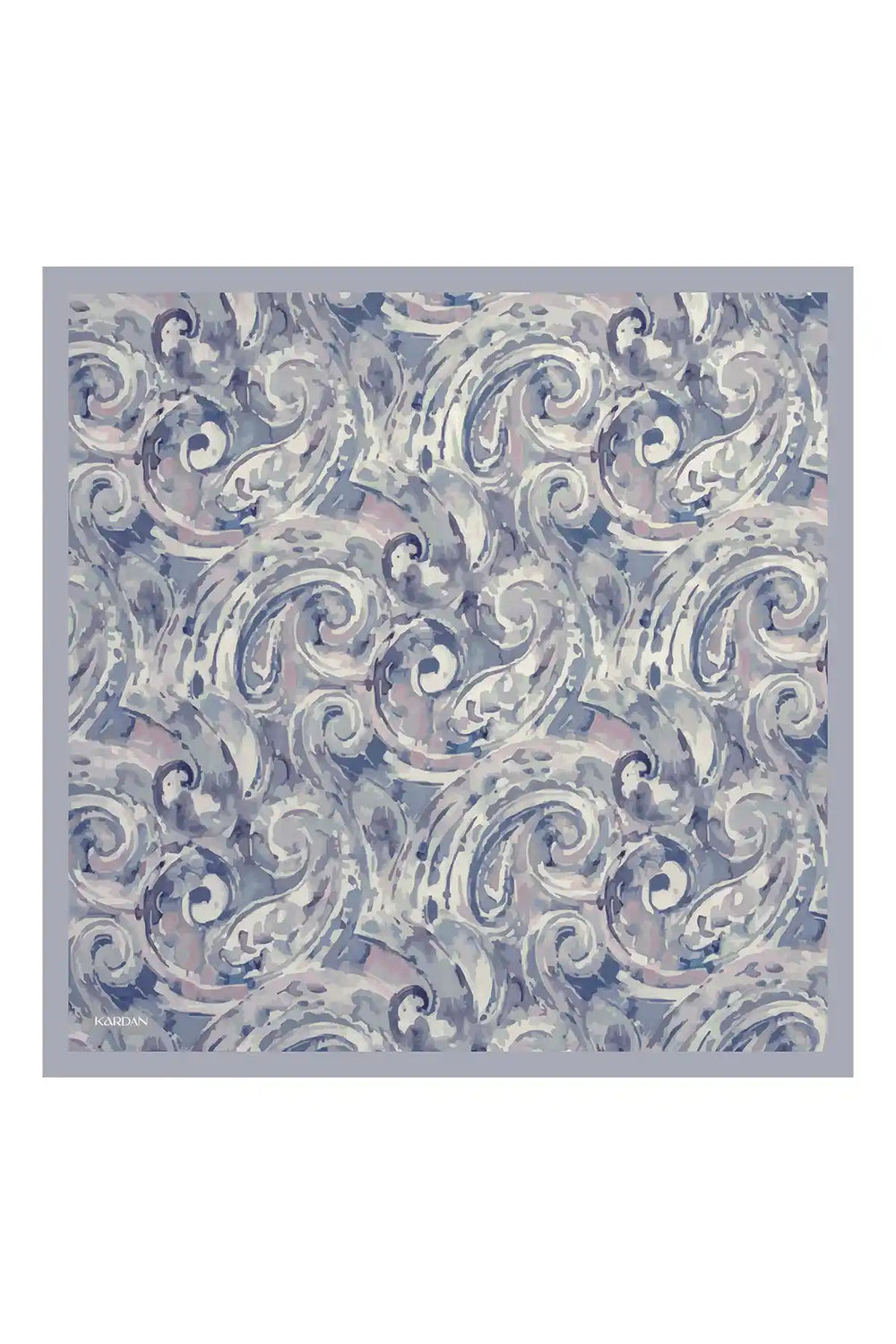 Spiral Desenli Açık Mavi Eşarp - S09
