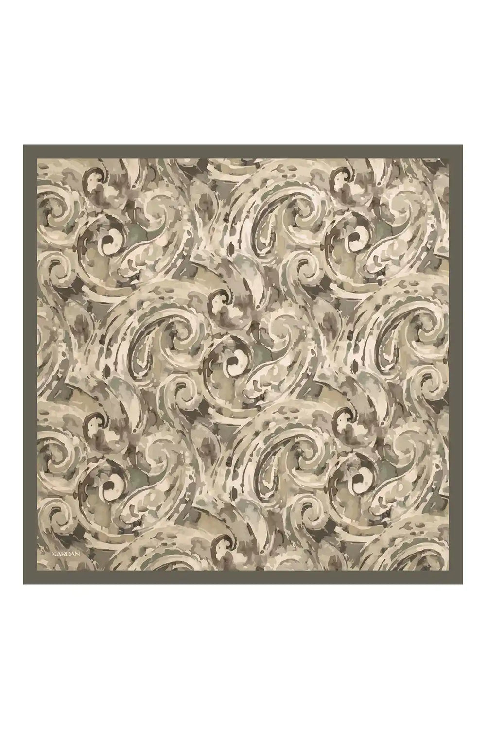 Spiral Desenli Haki Eşarp - S10
