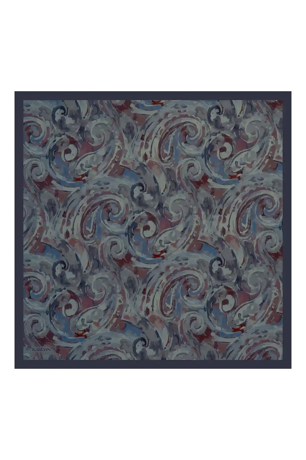 Spiral Desenli Mavi Eşarp - S11