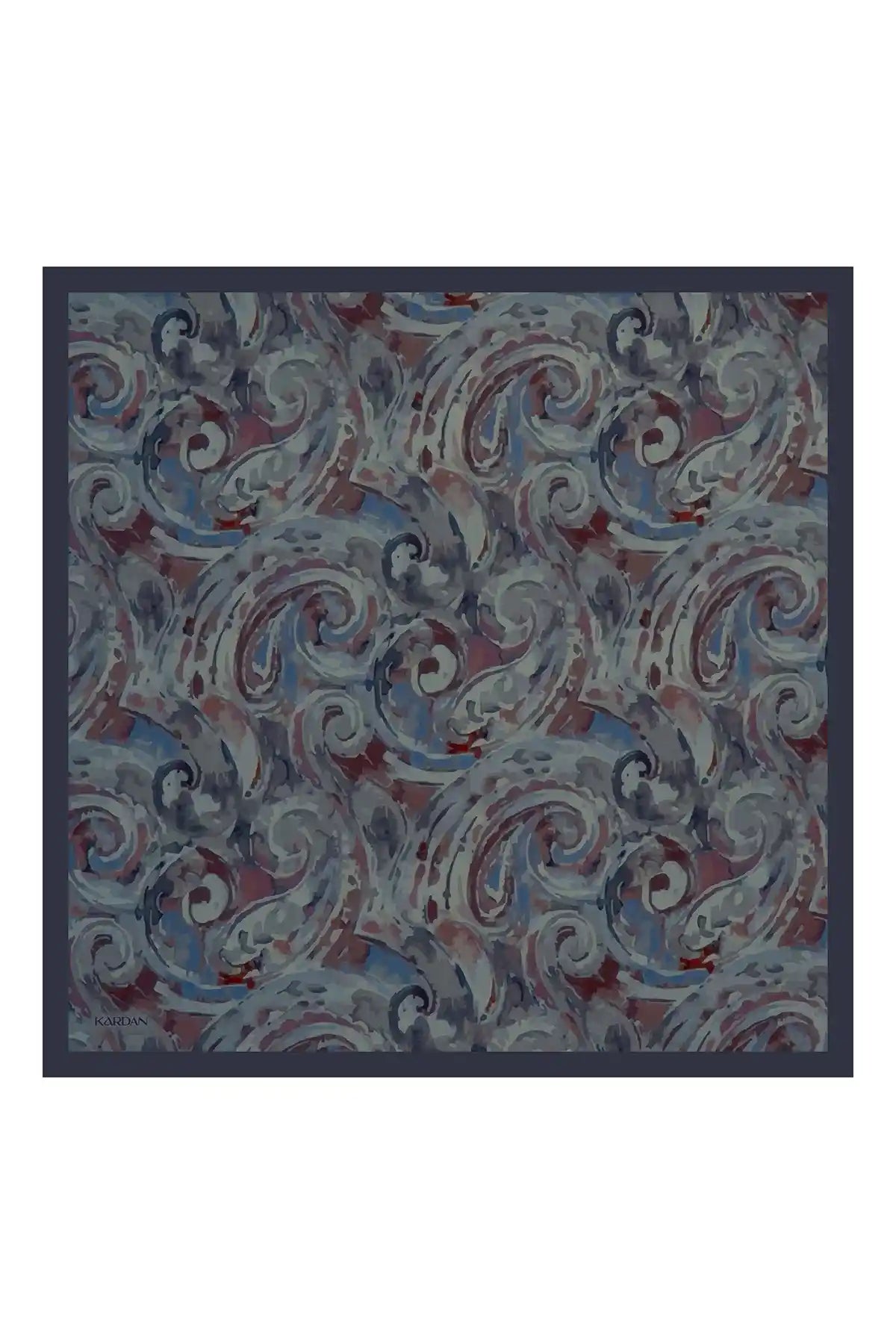 Spiral Desenli Mavi Eşarp - S11