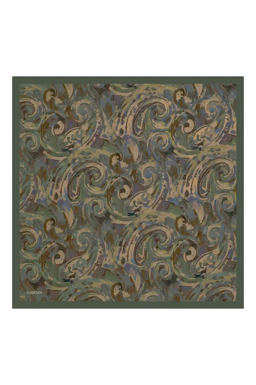 Spiral Desenli Yeşil Eşarp - S12