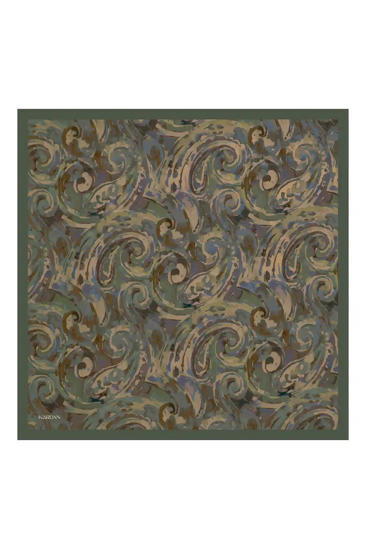 Spiral Desenli Yeşil Eşarp - S12