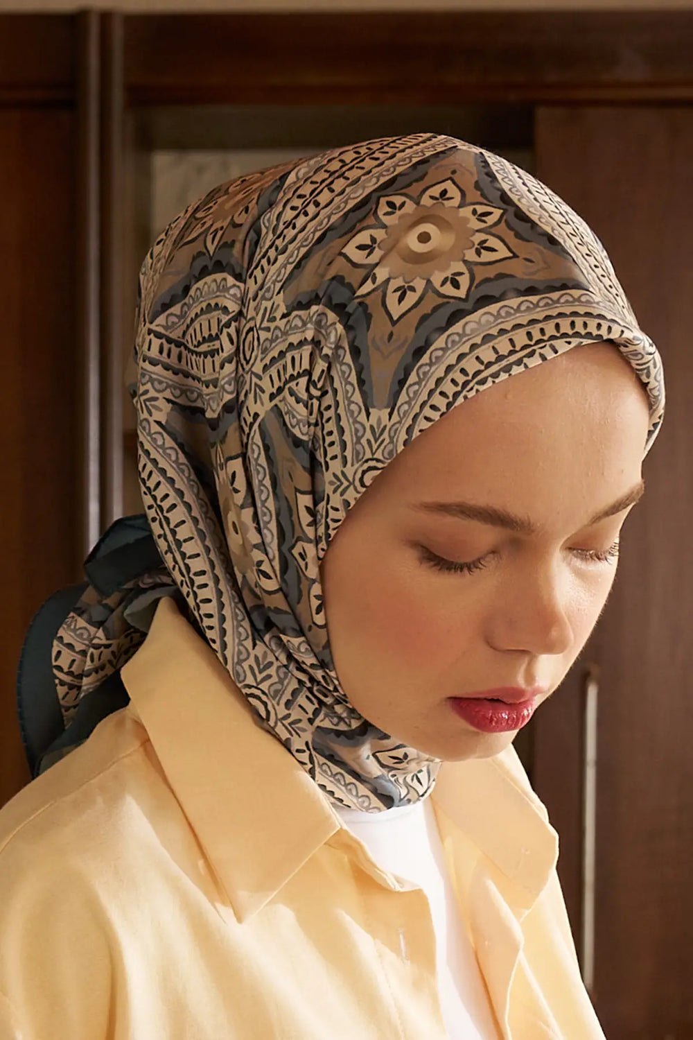 Tessera Desenli Mavi Eşarp - MG02
