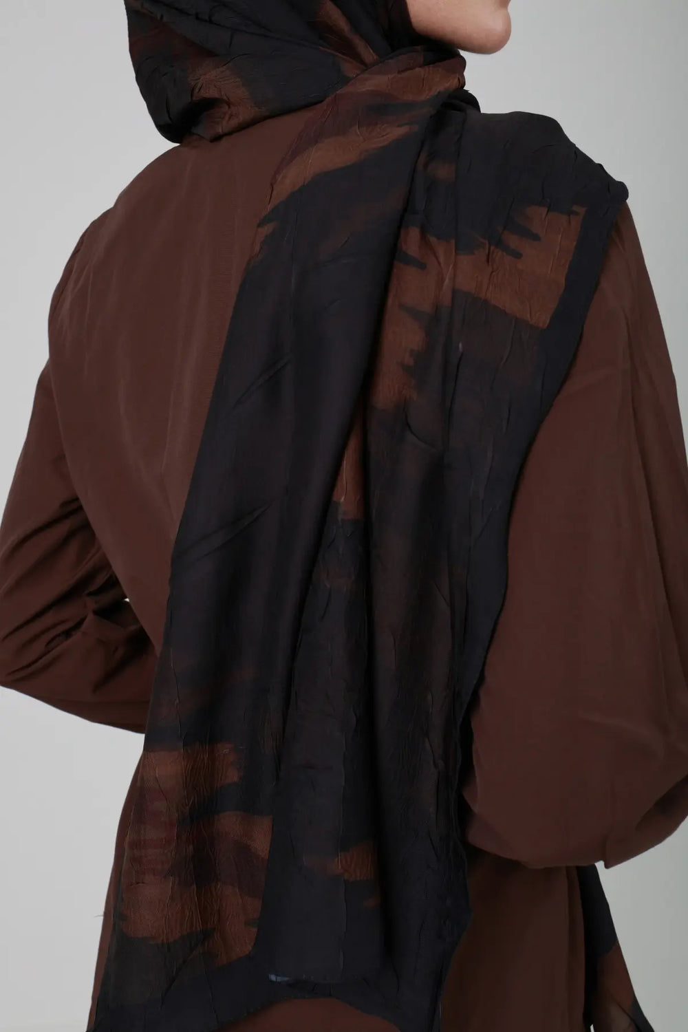 Zigzag Desenli Kahve Şal - M24