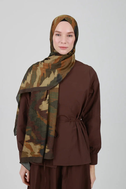 Zigzag Desenli Toprak Şal - M25