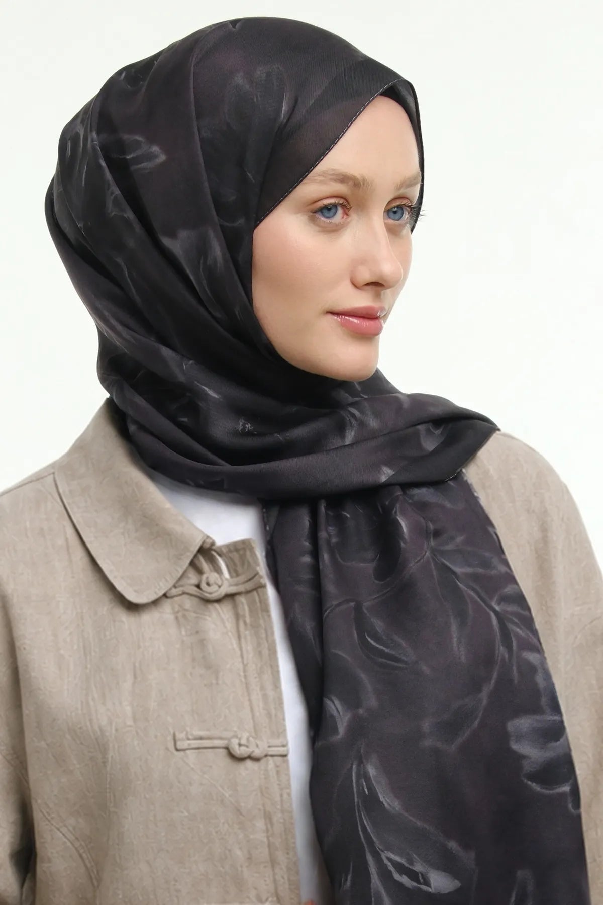 Peony Desen Şal - Antrasit