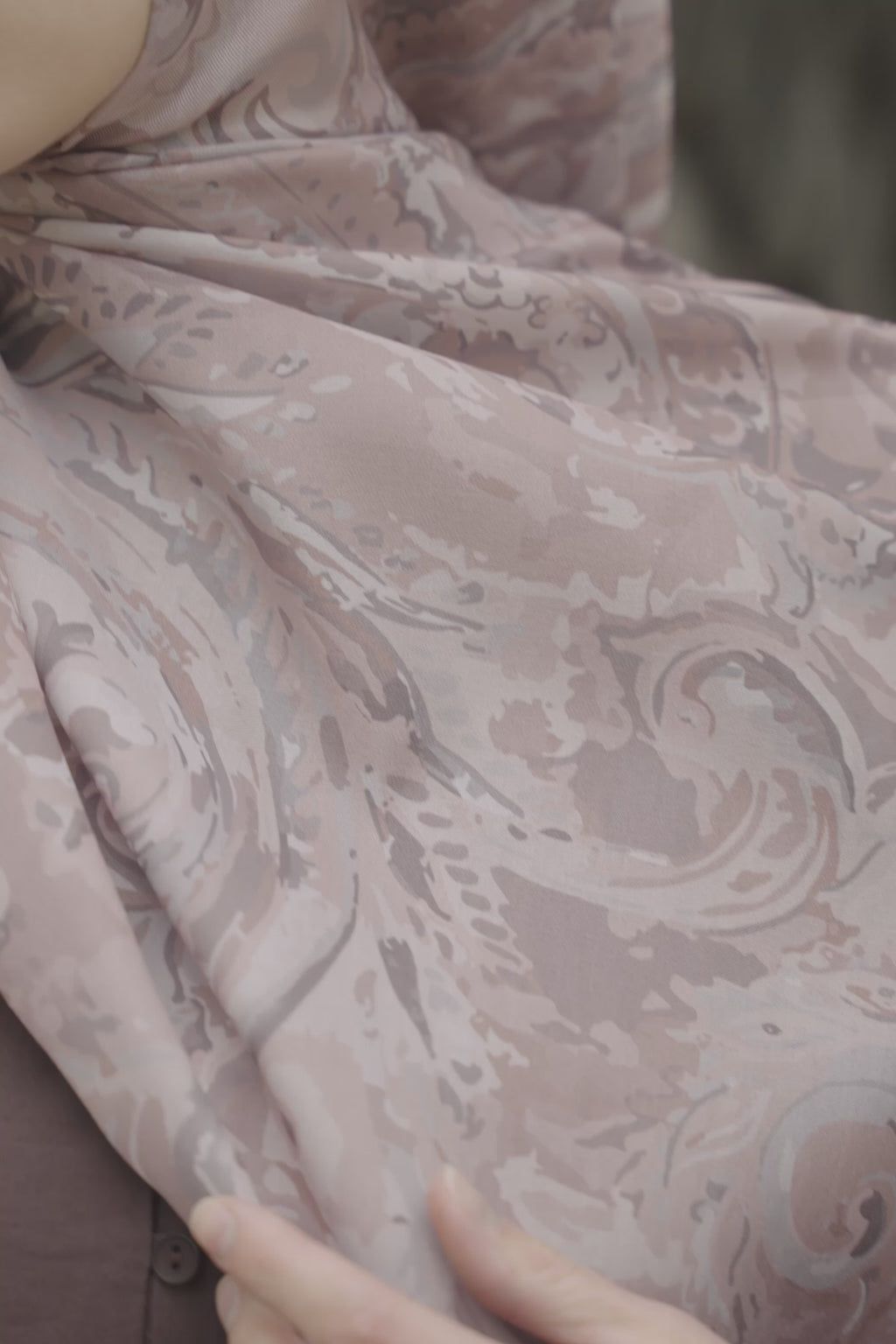 Botanik Desenli Pudra Şal - S02