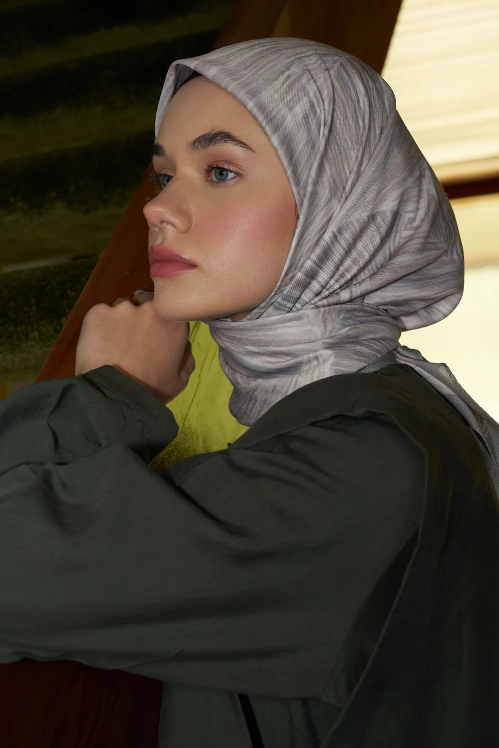 Prizma Desenli Pudra Eşarp - S02