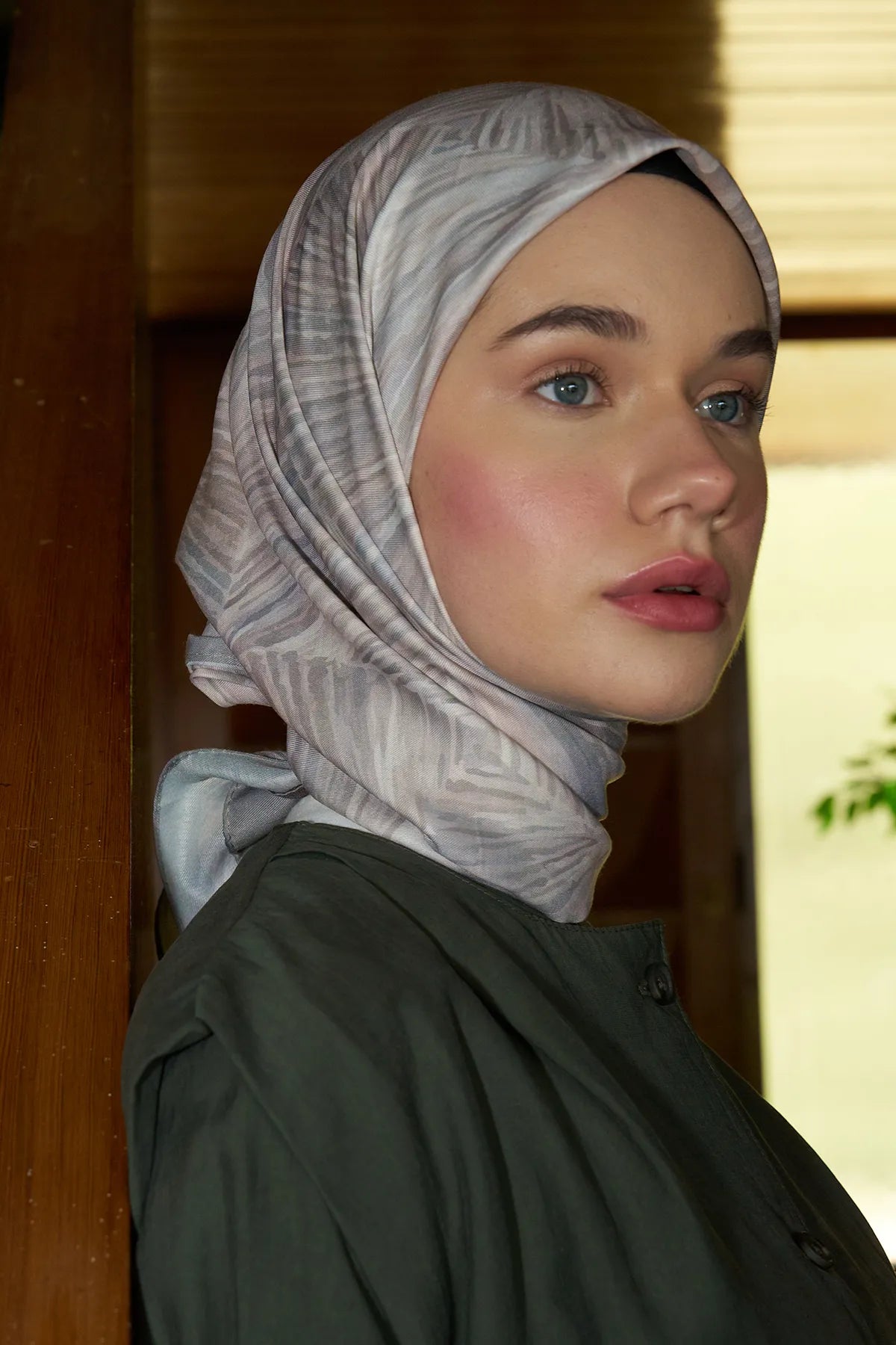 Prizma Desenli Pudra Eşarp - S02