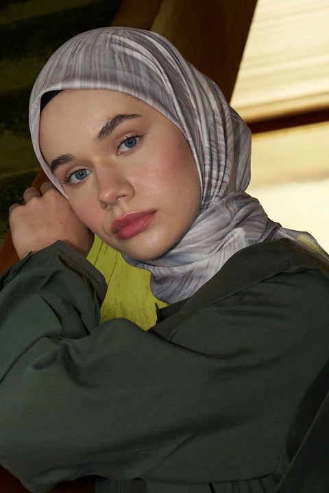 Prizma Desenli Pudra Eşarp - S02