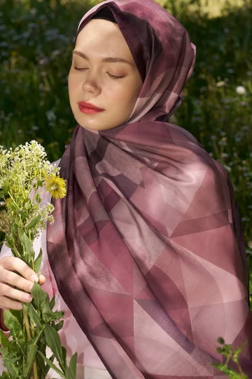 Astrid Desen Şal - Bordo