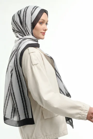 Line Desen Şal - Ekru