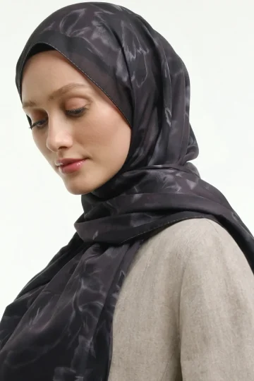 Peony Desen Şal - Antrasit